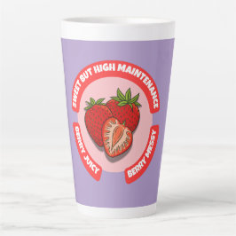 Sweet Juicy Strawberries Summer Fruit Latte Mok
