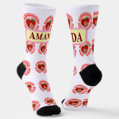 Sweet Juicy Strawberries Summer Fruit Sokken (Gebogen)