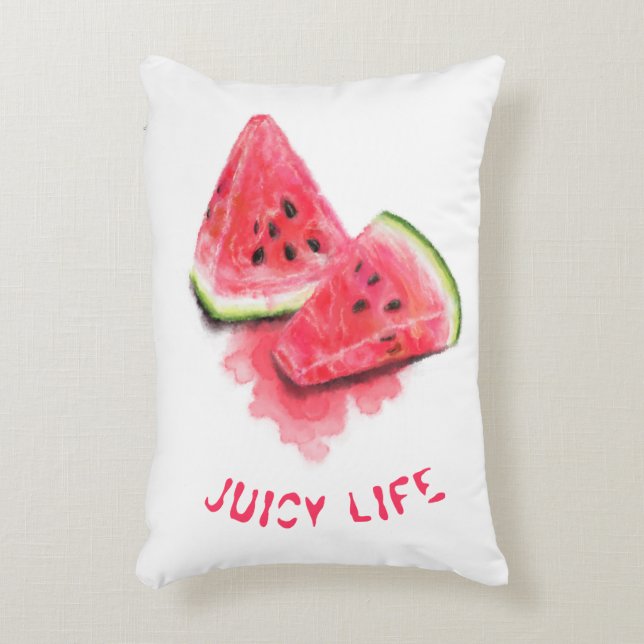 Sweet Juicy Watermelon Pillow - aangepaste tekst Accent Kussen (Voorkant(Verticaal))