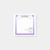 Sweet Kat Graphic Paarse Border gepersonaliseerd Post-it® Notes (Voorkant)