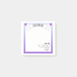 Sweet Kat Graphic Paarse Border gepersonaliseerd Post-it® Notes