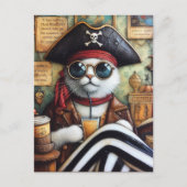 Sweet Kat Pirate met koffie in een Antiek winkel Briefkaart (Voorkant)