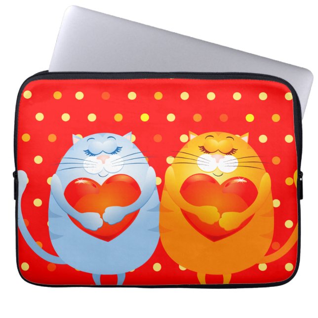Sweet katten uit liefde, laptophoes laptop sleeve (Voorkant)
