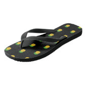 Sweet kawaii-anananas zwarte flip-flop sandalen teenslippers (Schuin)