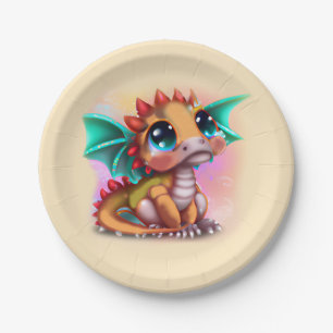 Sweet Kawaii Baby Dragon Papieren Bordje