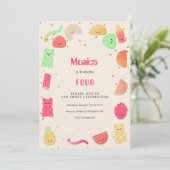 Sweet kawaii gummi snoepjes Verjaardag Kaart (Staand voorkant)