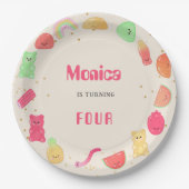 Sweet kawaii gummi snoepjes Verjaardag Papieren Bordje (Voorkant)