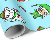 Sweet Kawaii-kerstteken patroon Cadeaupapier (Rol Hoek)