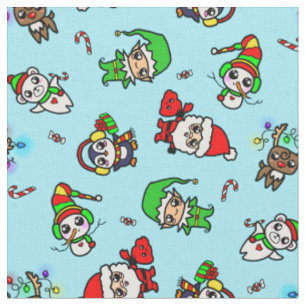 Sweet Kawaii-kerstteken patroon Stof