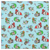 Sweet Kawaii-kerstteken patroon Stof (Swatch)