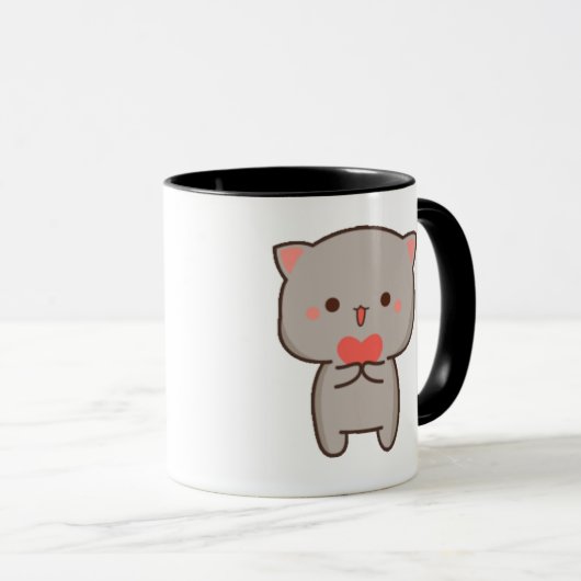 Sweet Kawaii Kitten Mok – Schattigee en gezellige  (Voorkant rechts)