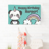 Sweet Kawaii Panda Unicorn Rainbow Birthday Spandoek (Insitu)