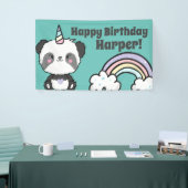 Sweet Kawaii Panda Unicorn Rainbow Birthday Spandoek (Beurs)