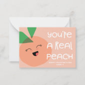 Sweet Kawaii Peach Classroom Valentijns foto Notitiekaartje (Voorkant)