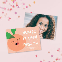 Sweet Kawaii Peach Classroom Valentijns foto Notitiekaartje