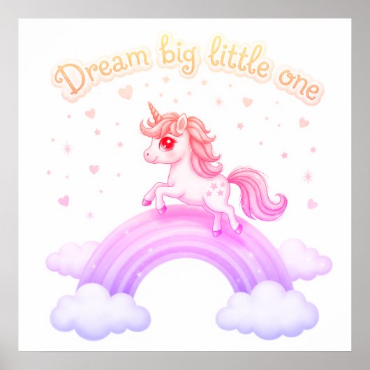 Sweet Kawaii Unicorn Dreams, kinderkamer Poster (Voorkant)