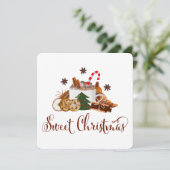 Sweet-kerst Frappuccino Cookie Cinnamon Art Feestdagenkaart (Staand voorkant)