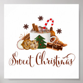 Sweet-kerst Frappuccino Cookie Cinnamon Art Poster