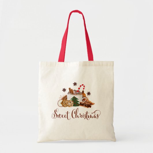 Sweet-kerst Frappuccino Cookie Cinnamon Art Tote Bag (Voorkant)