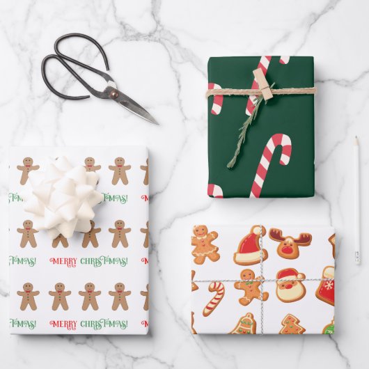 Sweet kerstcadeautjes met onmiddellijke verpakking inpakpapier vel (Voorkant)