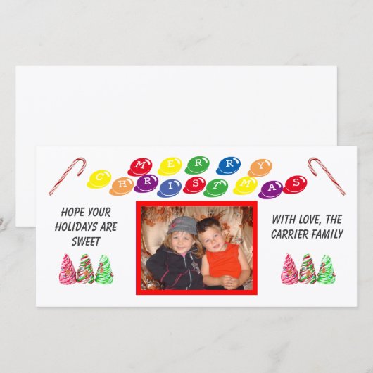 Sweet-kerstfotokaart Feestdagenkaart (Voorkant / Achterkant)