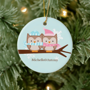 Sweet kerstgerechten Pas getrouwd kerstmis Keramisch Ornament