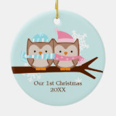 Sweet kerstgerechten Pas getrouwd kerstmis Keramisch Ornament (Achterkant)