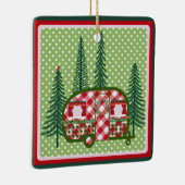 Sweet  kerstkerst met kampeerwagen keramisch ornament (Rechts)