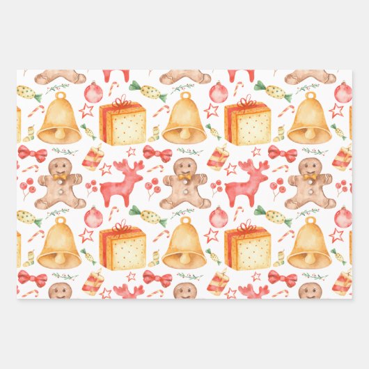 Sweet kerstkoekjes en Snoepjes Inpakpapier Vel (Voorkant 3)