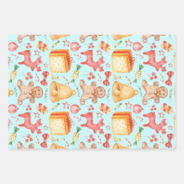 Sweet kerstkoekjes en Snoepjes Inpakpapier Vel