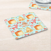 Sweet kerstkoekjes en Snoepjes Kartonnen Onderzetters (Schuin)