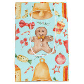 Sweet kerstkoekjes en Snoepjes Medium Cadeauzakje (Achterkant)