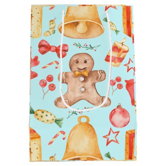 Sweet kerstkoekjes en Snoepjes Medium Cadeauzakje (Achterkant)