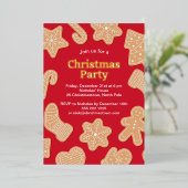 Sweet-kerstkoekjes Folie Uitnodiging (Staand Voorkant)
