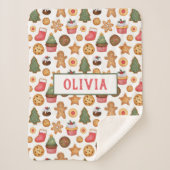 Sweet Kerstkoekjes Persoonlijke Baby Sherpa Deken (Voorkant)