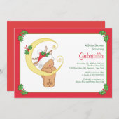 Sweet Kerstmis Baby shower Uitnodiging Baby Deer (Voorkant / Achterkant)