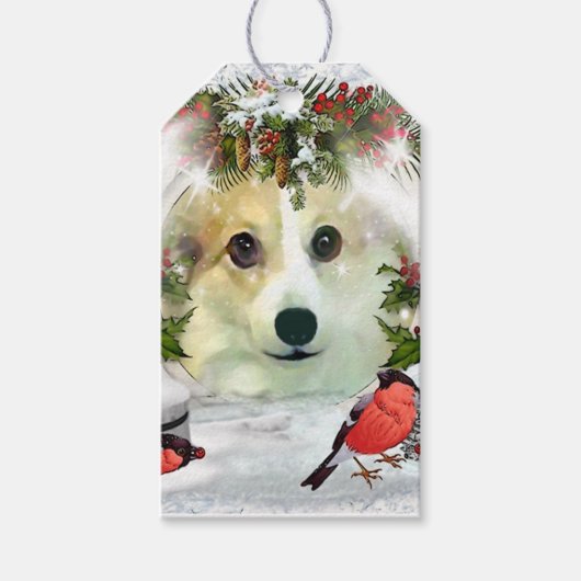 Sweet Kerstmis Corgi Cadeaulabel (Voorkant)