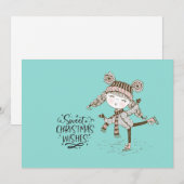 Sweet Kerstmis maakt ijsschaatsen Feestdagenkaart (Voorkant / Achterkant)