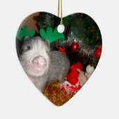 Sweet Kerstmis Mini Pig Heart Ornament (Rechts)