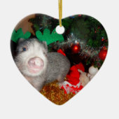 Sweet Kerstmis Mini Pig Heart Ornament (Voorkant)