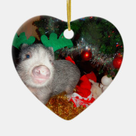 Sweet Kerstmis Mini Pig Heart Ornament