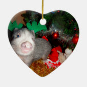 Sweet Kerstmis Mini Pig Heart Ornament (Achterkant)