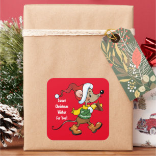 Sweet Kerstmis: Muis Holiday sticker