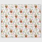 Sweet Kerstmis Pattern Holiday Cadeaupapier (Vlak)