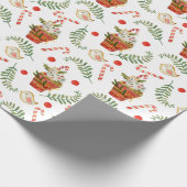 Sweet Kerstmis Pattern Holiday Cadeaupapier (Hoek)
