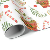 Sweet Kerstmis Pattern Holiday Cadeaupapier (Rol Hoek)