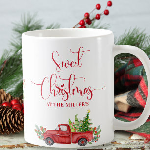 Sweet Kerstmis  Red Truck, Holiday Koffiemok