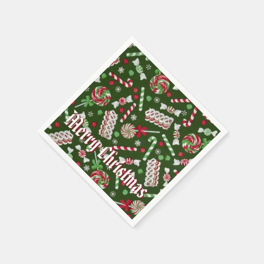 Sweet Kerstmis Snoep Pattern 2 Servetten (Hoek)