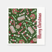 Sweet Kerstmis Snoep Pattern Napkins Servet (Voorkant)