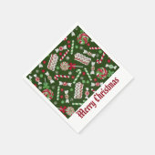 Sweet Kerstmis Snoep Pattern Napkins Servet (Hoek)